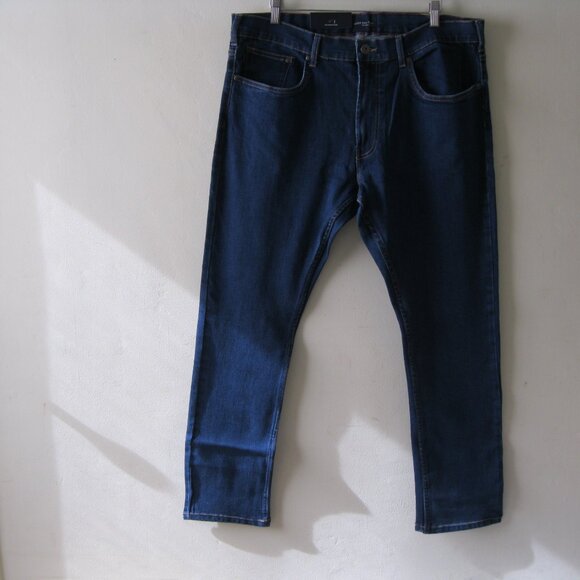 JACHS NEW YORK men's Comfort Stretch Dark Wash Blue Denim Jeans  40x32 (0570) - Picture 4 of 13